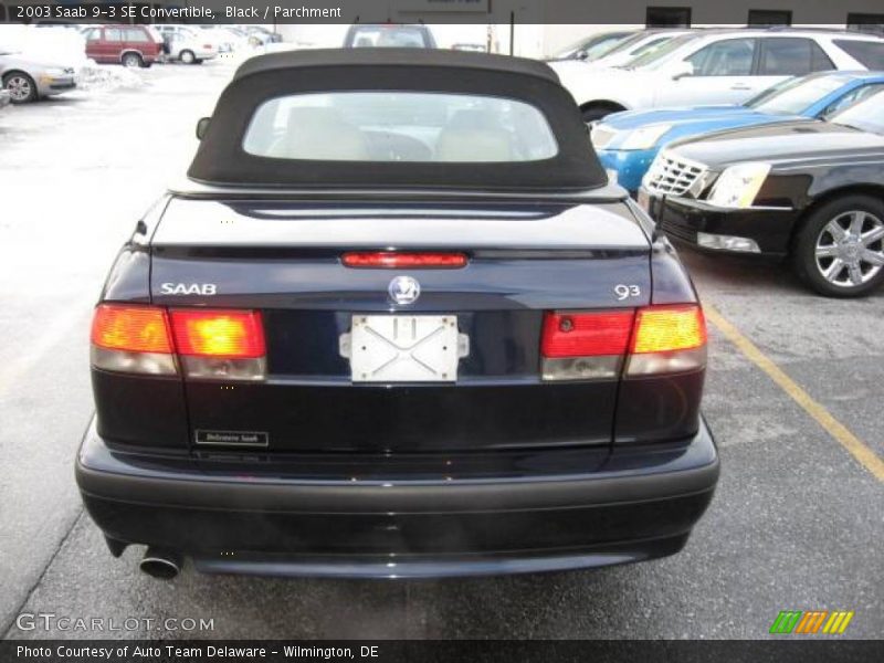 Black / Parchment 2003 Saab 9-3 SE Convertible