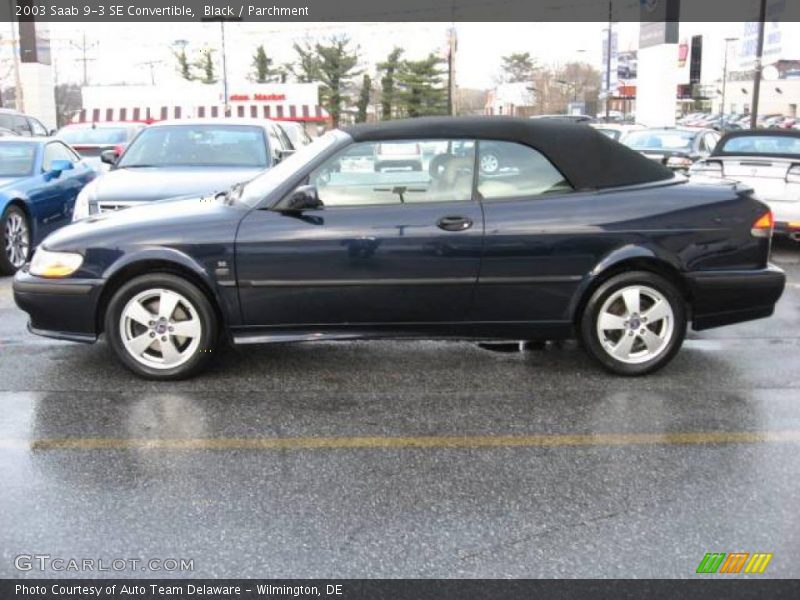 Black / Parchment 2003 Saab 9-3 SE Convertible