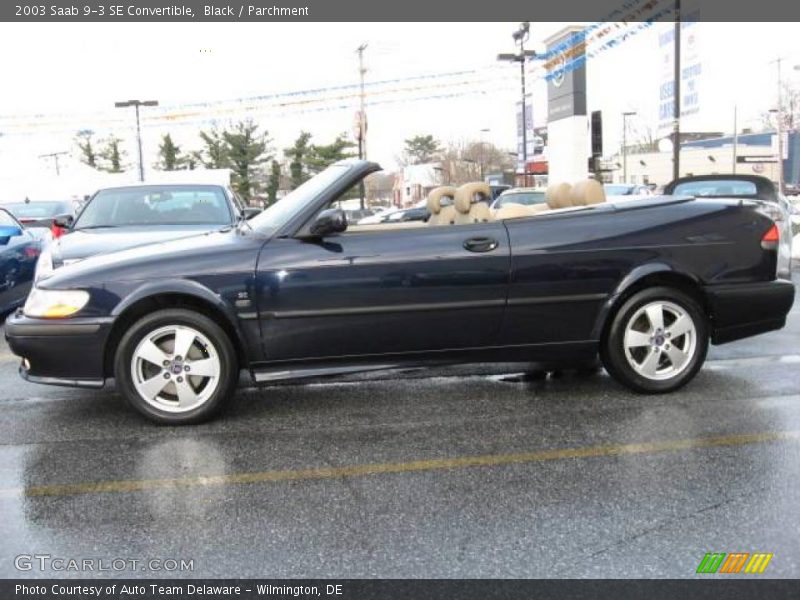Black / Parchment 2003 Saab 9-3 SE Convertible