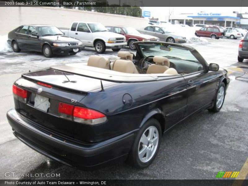 Black / Parchment 2003 Saab 9-3 SE Convertible