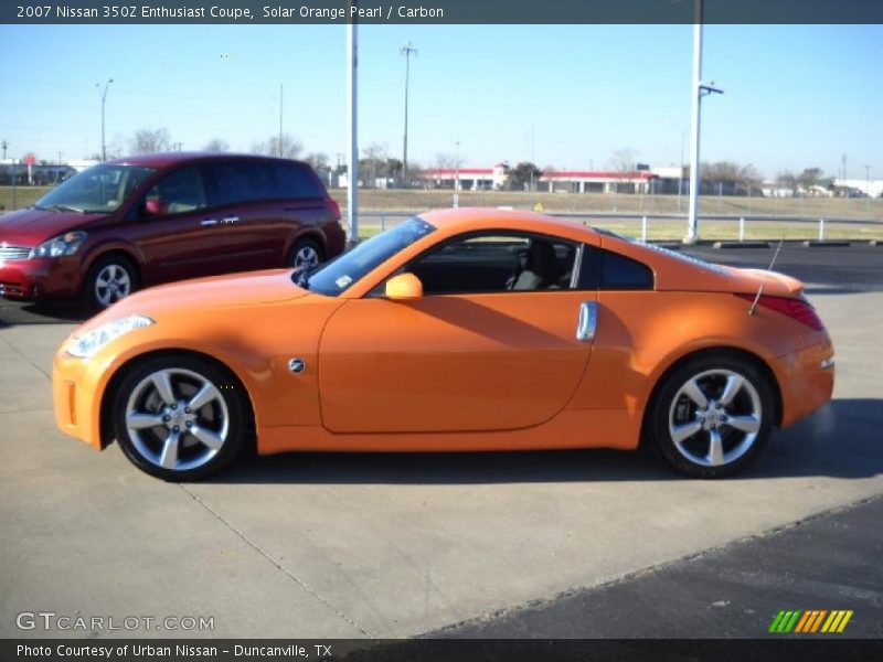 Solar Orange Pearl / Carbon 2007 Nissan 350Z Enthusiast Coupe