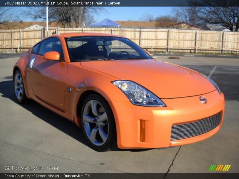 Solar Orange Pearl / Carbon 2007 Nissan 350Z Enthusiast Coupe