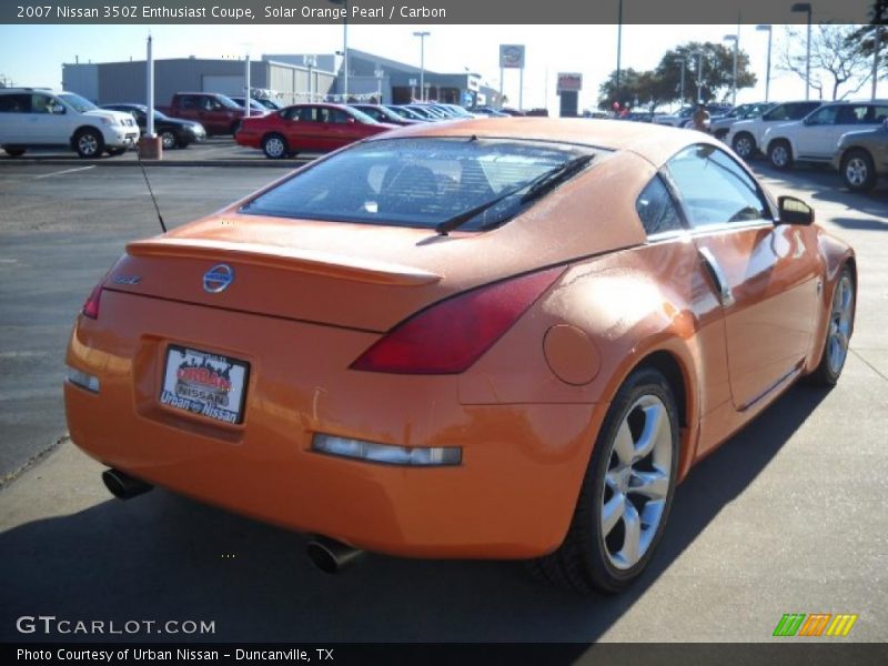 Solar Orange Pearl / Carbon 2007 Nissan 350Z Enthusiast Coupe