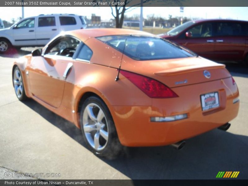Solar Orange Pearl / Carbon 2007 Nissan 350Z Enthusiast Coupe