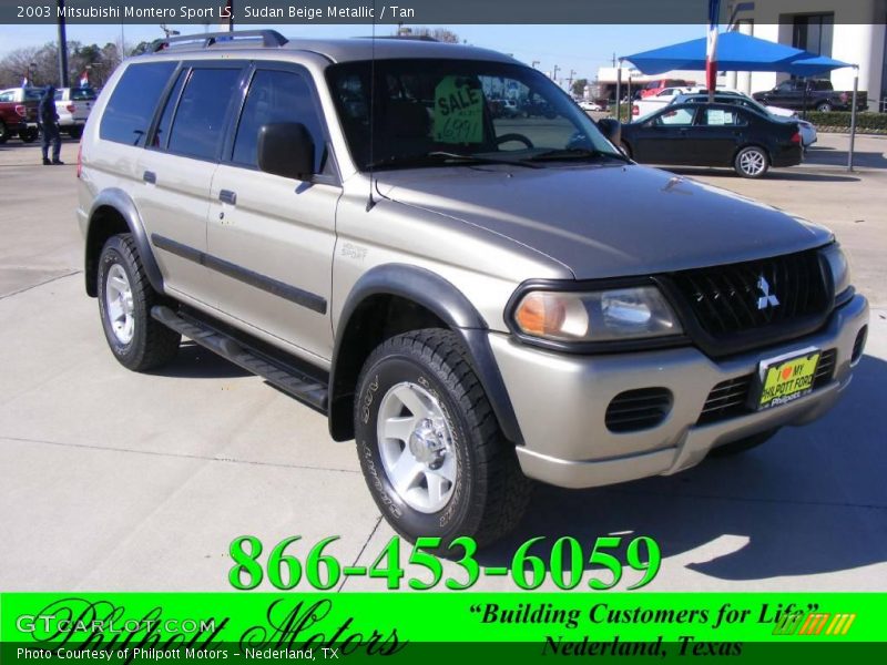 Sudan Beige Metallic / Tan 2003 Mitsubishi Montero Sport LS