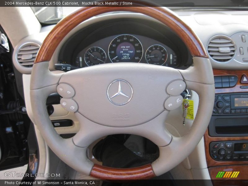 Mocha Black Metallic / Stone 2004 Mercedes-Benz CLK 500 Cabriolet