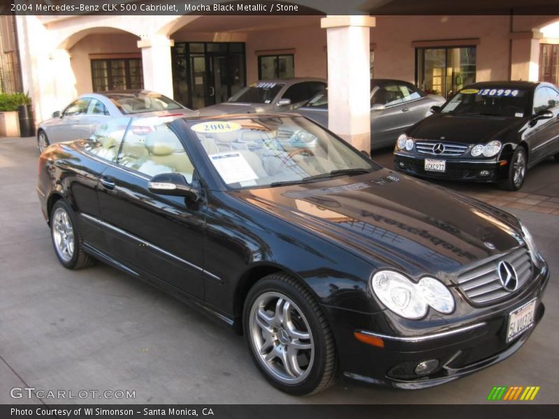 Mocha Black Metallic / Stone 2004 Mercedes-Benz CLK 500 Cabriolet