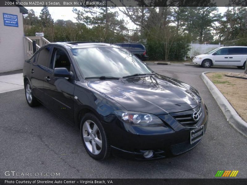Black Mica / Black/Red 2004 Mazda MAZDA3 s Sedan