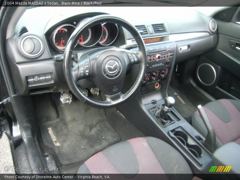 Black Mica / Black/Red 2004 Mazda MAZDA3 s Sedan