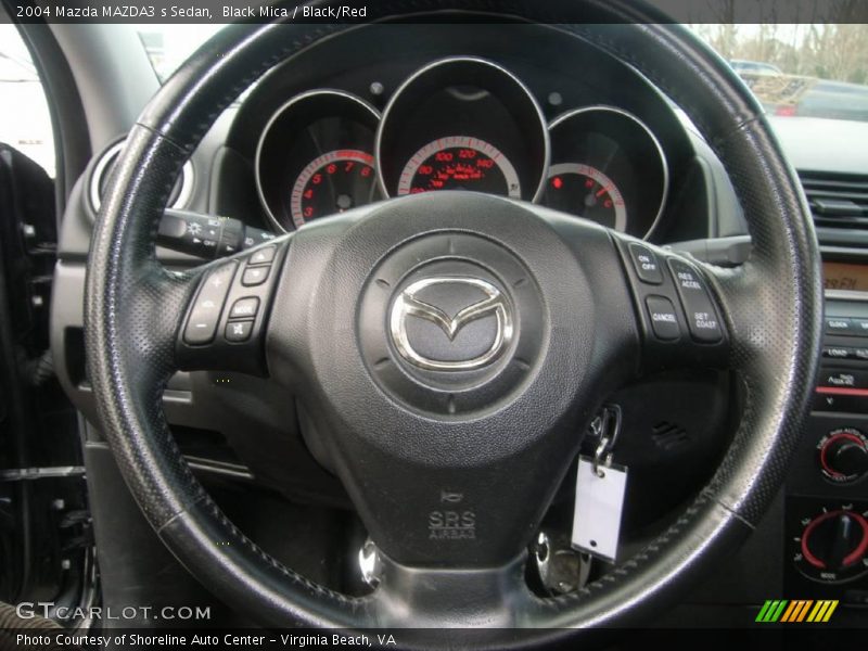 Black Mica / Black/Red 2004 Mazda MAZDA3 s Sedan