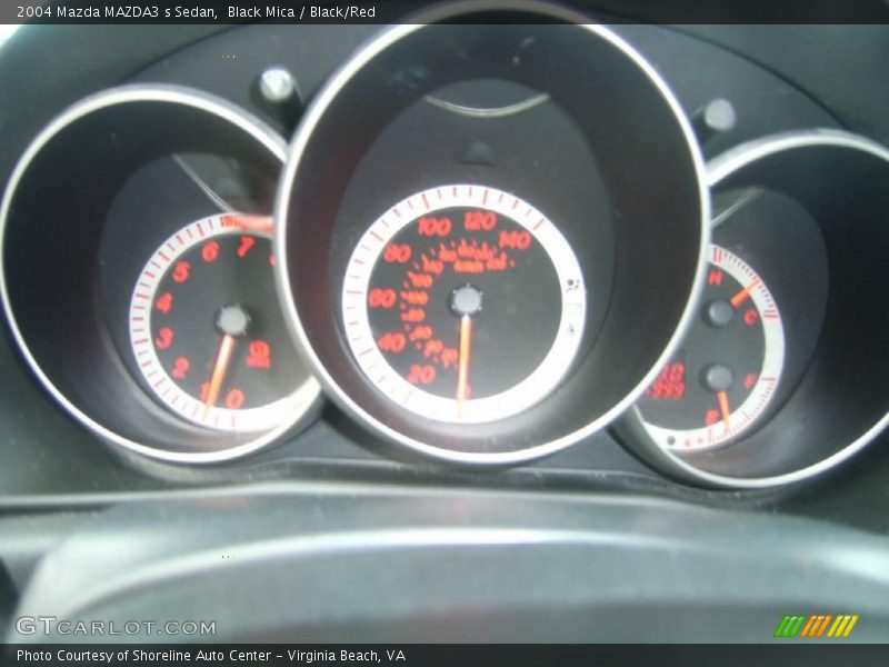 Black Mica / Black/Red 2004 Mazda MAZDA3 s Sedan