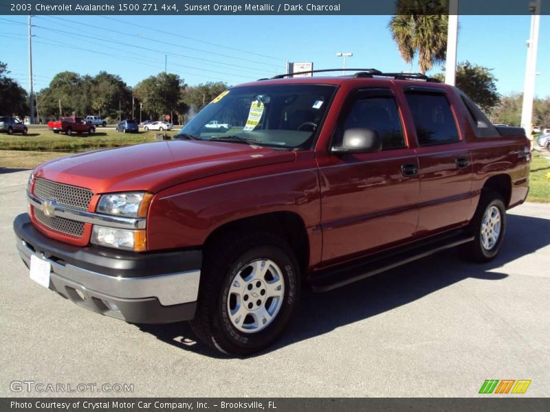 Sunset Orange Metallic / Dark Charcoal 2003 Chevrolet Avalanche 1500 Z71 4x4