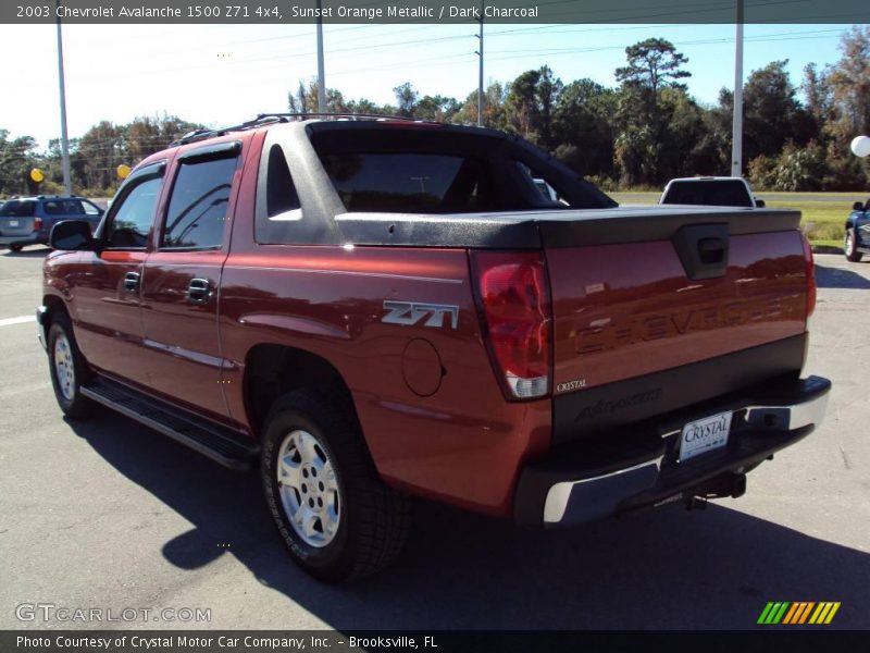 Sunset Orange Metallic / Dark Charcoal 2003 Chevrolet Avalanche 1500 Z71 4x4