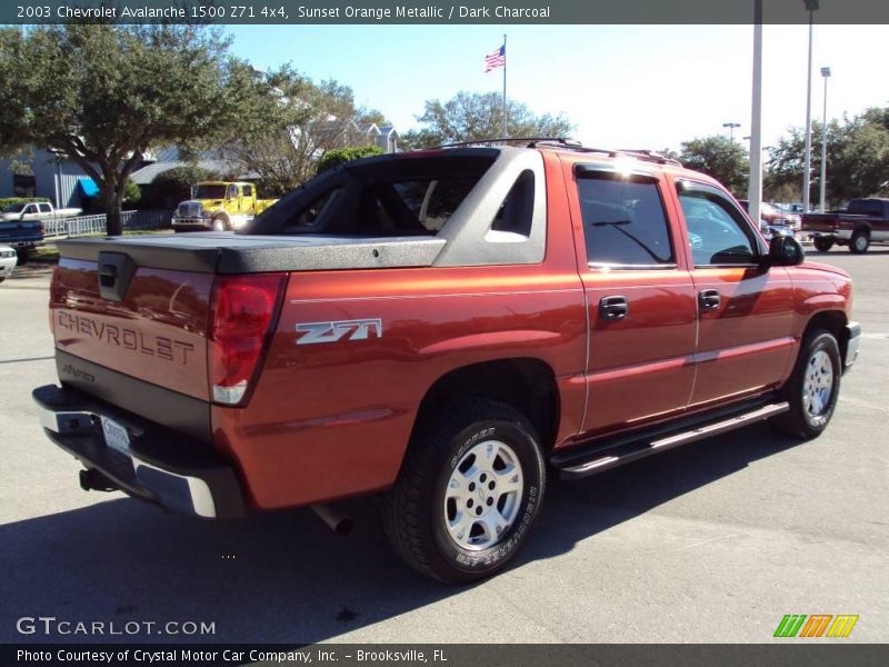 Sunset Orange Metallic / Dark Charcoal 2003 Chevrolet Avalanche 1500 Z71 4x4