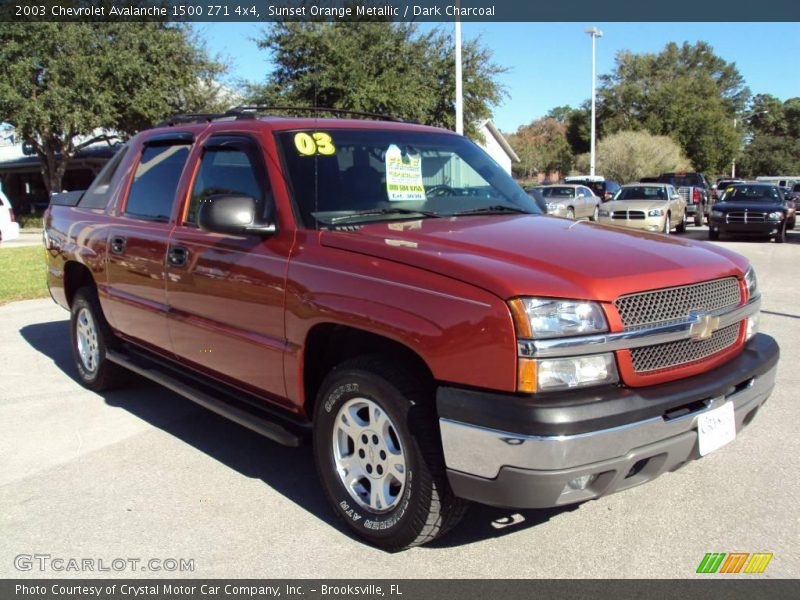 Sunset Orange Metallic / Dark Charcoal 2003 Chevrolet Avalanche 1500 Z71 4x4