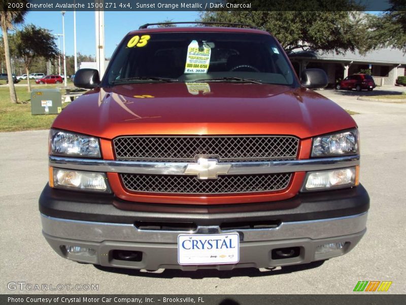 Sunset Orange Metallic / Dark Charcoal 2003 Chevrolet Avalanche 1500 Z71 4x4