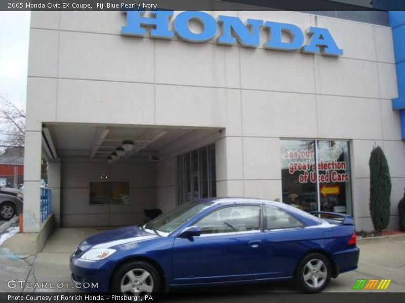 Fiji Blue Pearl / Ivory 2005 Honda Civic EX Coupe