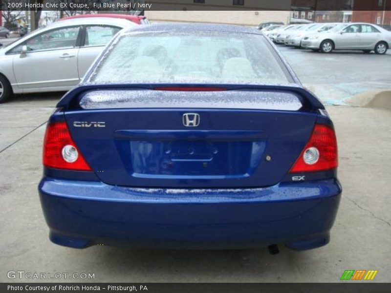 Fiji Blue Pearl / Ivory 2005 Honda Civic EX Coupe