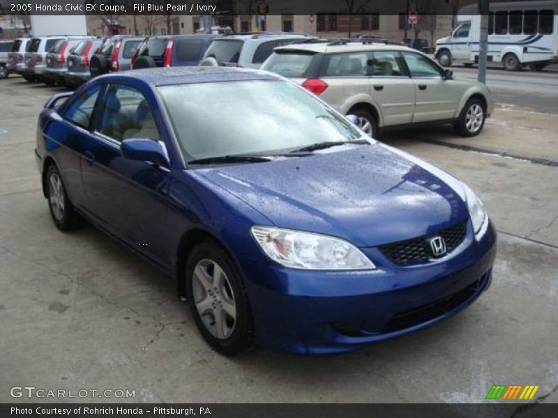 Fiji Blue Pearl / Ivory 2005 Honda Civic EX Coupe