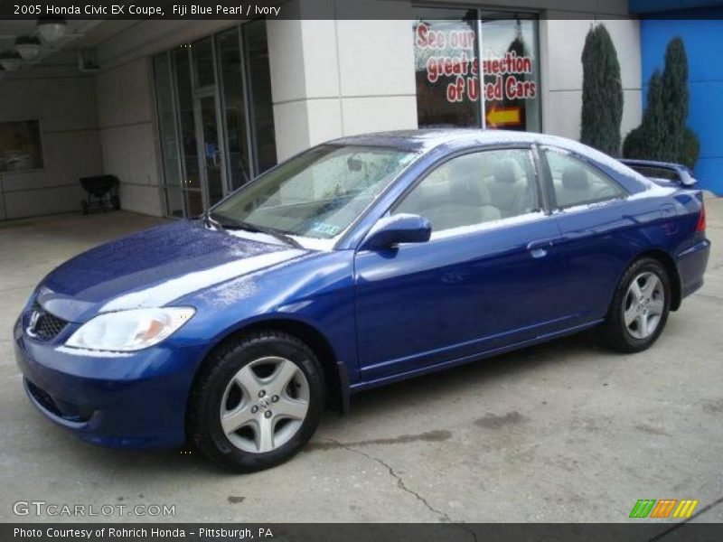 Fiji Blue Pearl / Ivory 2005 Honda Civic EX Coupe