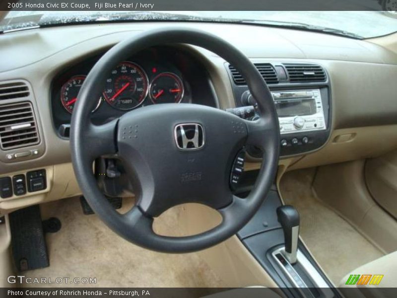 Fiji Blue Pearl / Ivory 2005 Honda Civic EX Coupe