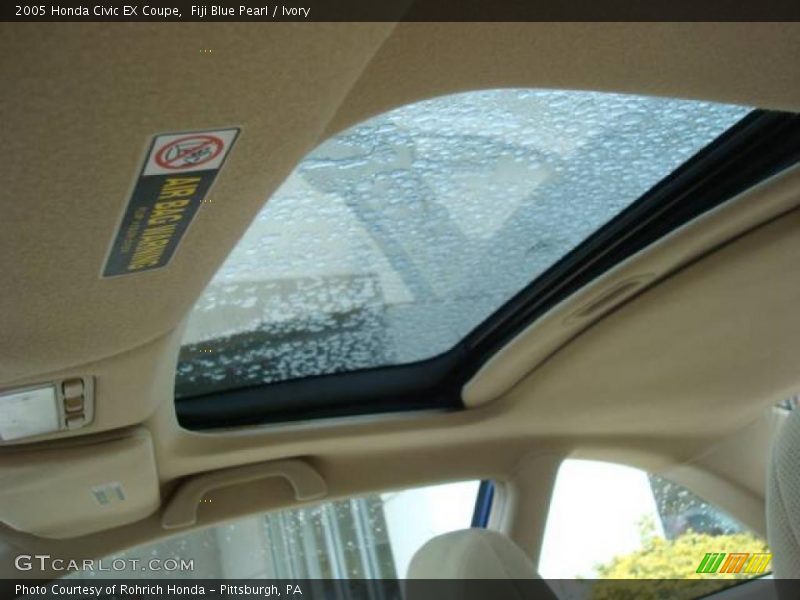 Fiji Blue Pearl / Ivory 2005 Honda Civic EX Coupe