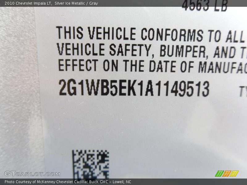 Silver Ice Metallic / Gray 2010 Chevrolet Impala LT