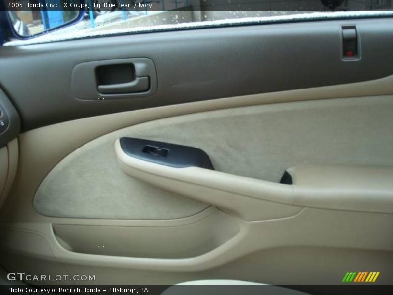 Fiji Blue Pearl / Ivory 2005 Honda Civic EX Coupe
