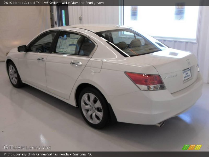 White Diamond Pearl / Ivory 2010 Honda Accord EX-L V6 Sedan