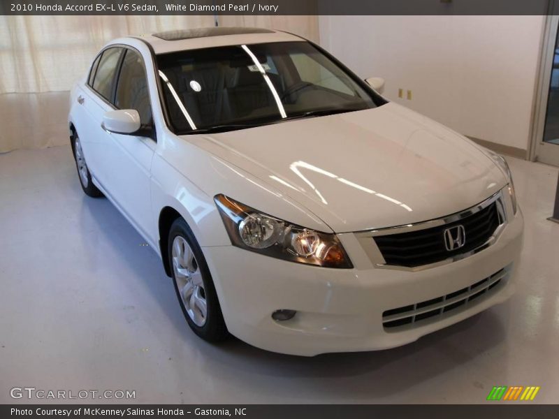 White Diamond Pearl / Ivory 2010 Honda Accord EX-L V6 Sedan