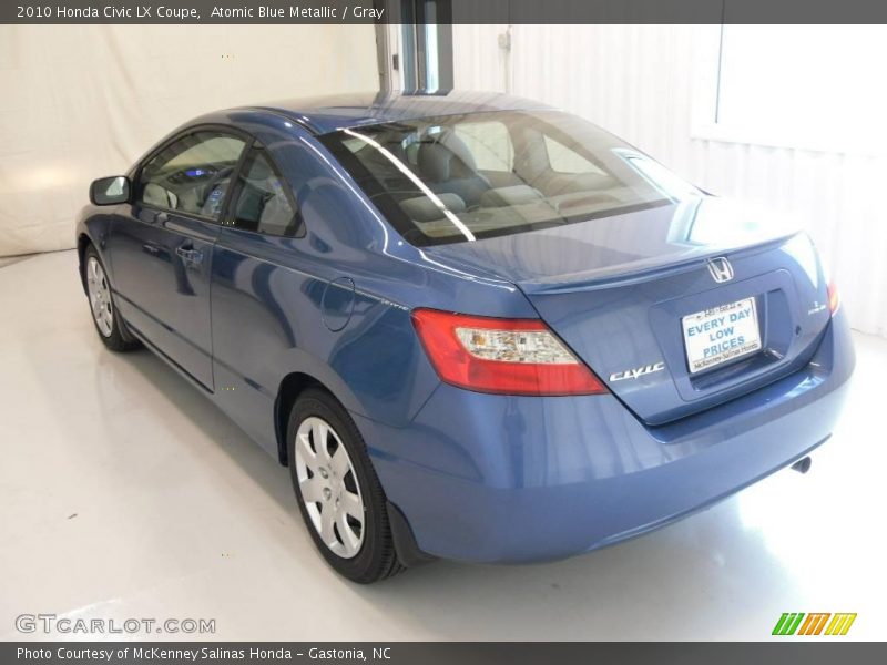 Atomic Blue Metallic / Gray 2010 Honda Civic LX Coupe