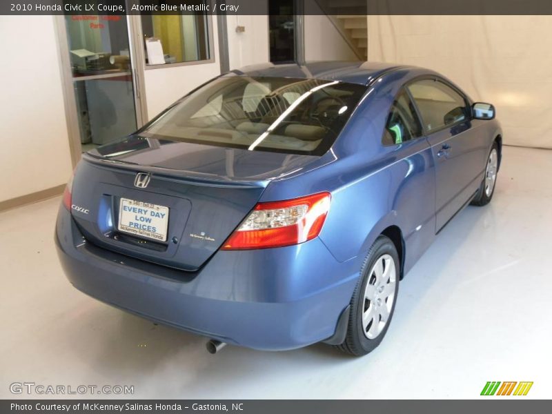 Atomic Blue Metallic / Gray 2010 Honda Civic LX Coupe