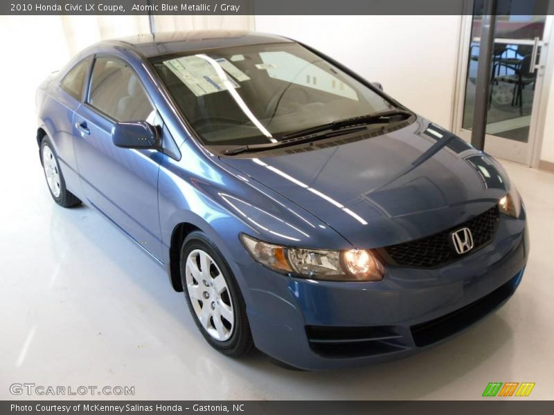 Atomic Blue Metallic / Gray 2010 Honda Civic LX Coupe
