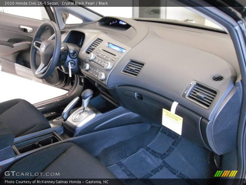 Crystal Black Pearl / Black 2010 Honda Civic LX-S Sedan