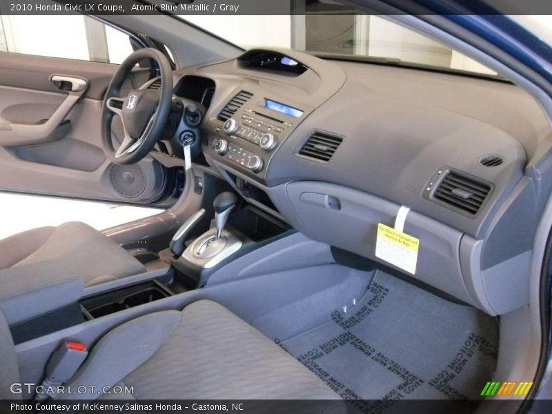 Atomic Blue Metallic / Gray 2010 Honda Civic LX Coupe