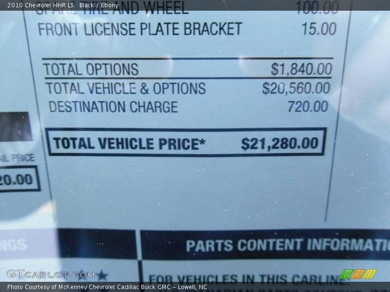 Black / Ebony 2010 Chevrolet HHR LS