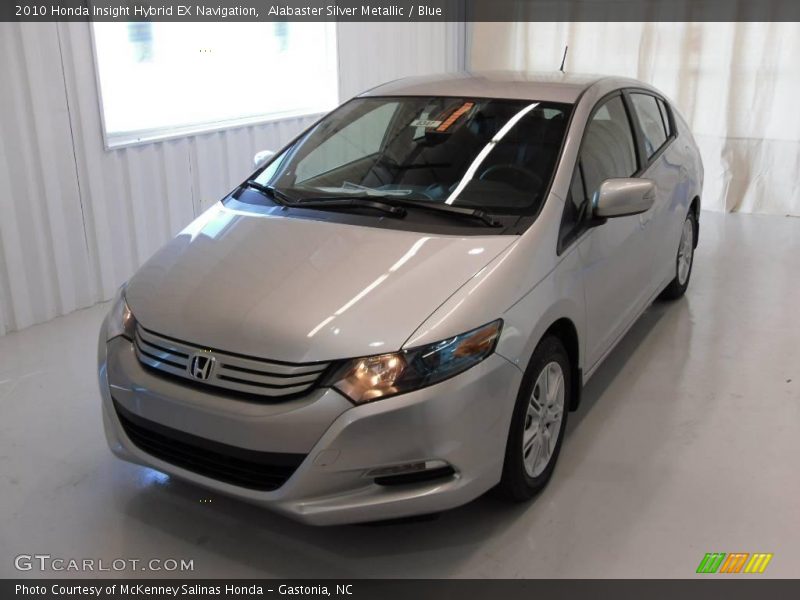 Alabaster Silver Metallic / Blue 2010 Honda Insight Hybrid EX Navigation