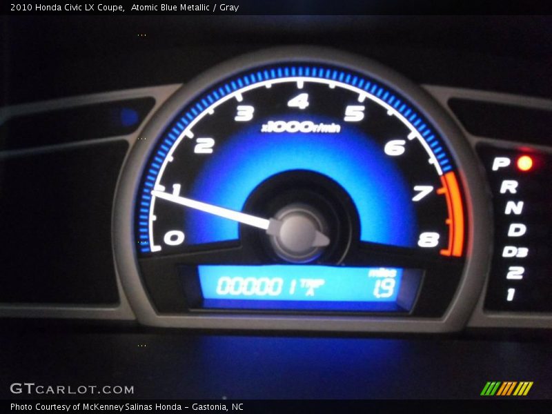 Atomic Blue Metallic / Gray 2010 Honda Civic LX Coupe