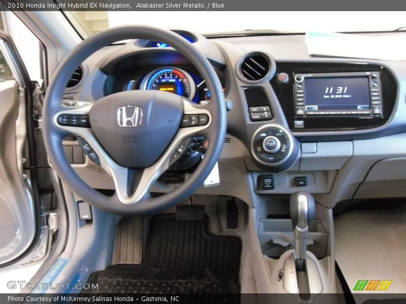 Alabaster Silver Metallic / Blue 2010 Honda Insight Hybrid EX Navigation