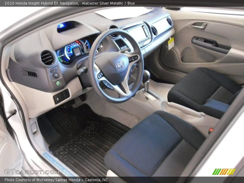 Alabaster Silver Metallic / Blue 2010 Honda Insight Hybrid EX Navigation