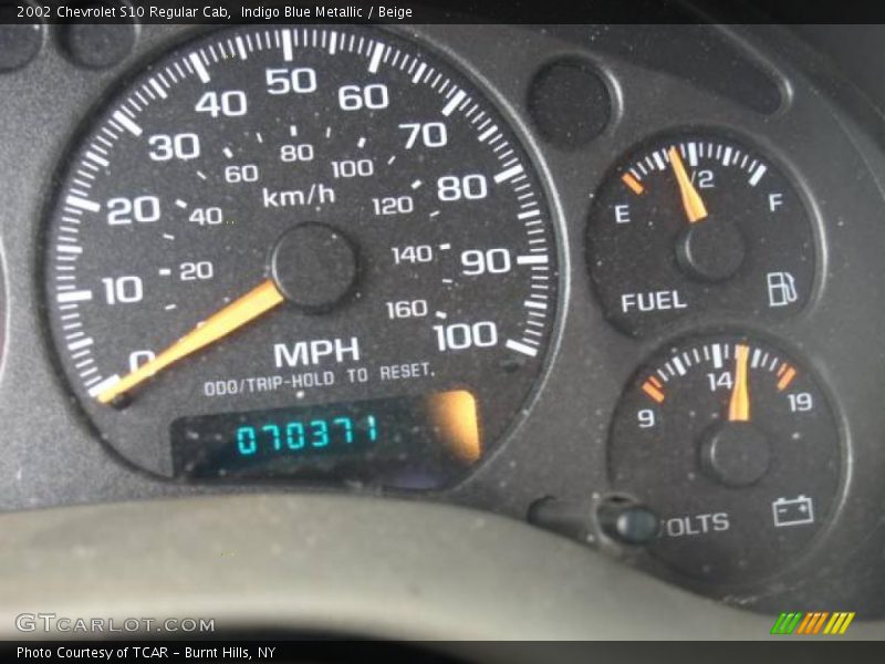 Indigo Blue Metallic / Beige 2002 Chevrolet S10 Regular Cab