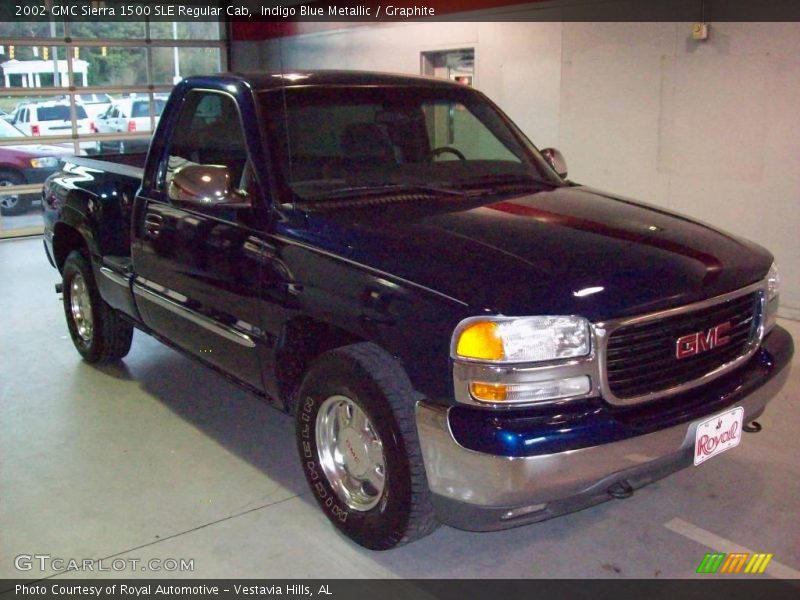 Indigo Blue Metallic / Graphite 2002 GMC Sierra 1500 SLE Regular Cab