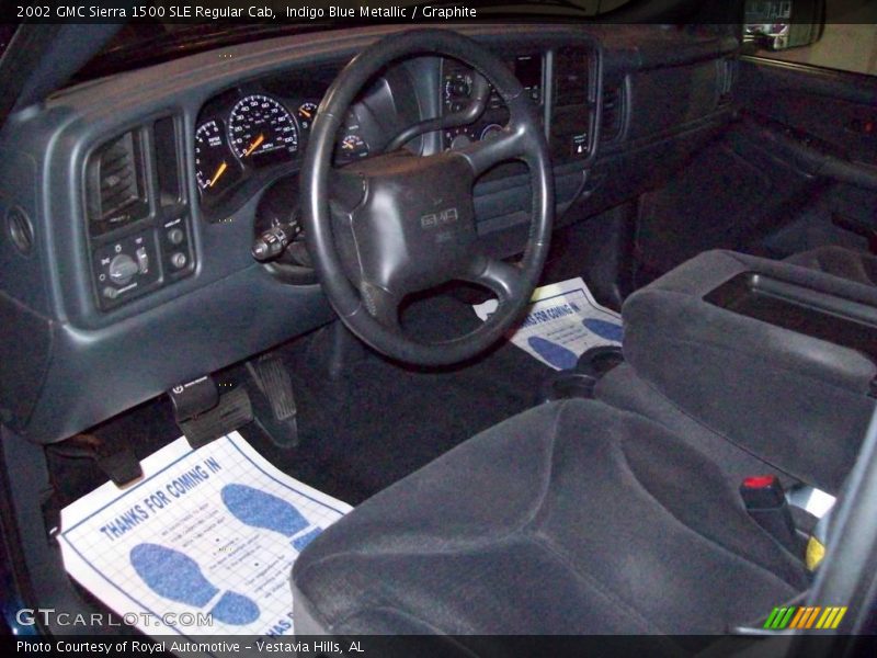 Indigo Blue Metallic / Graphite 2002 GMC Sierra 1500 SLE Regular Cab