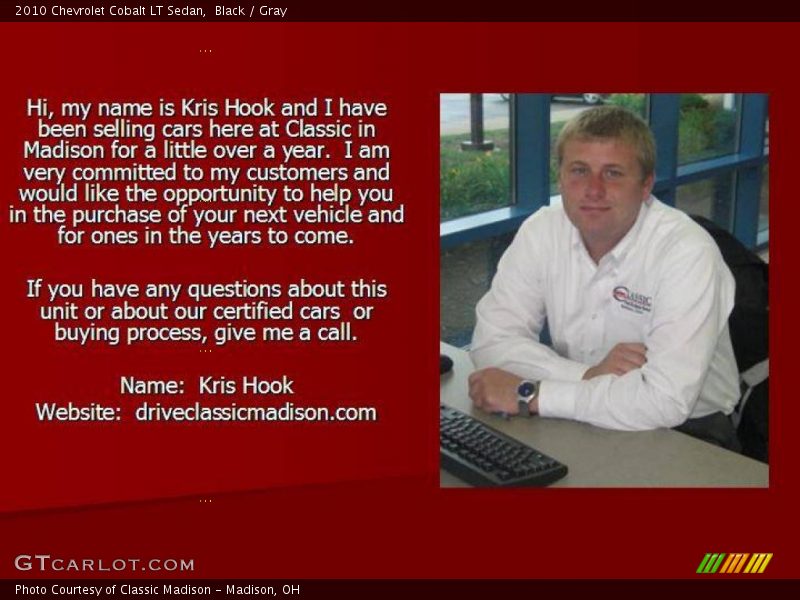 Black / Gray 2010 Chevrolet Cobalt LT Sedan