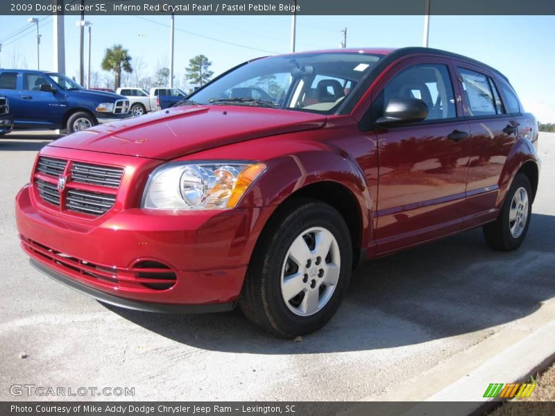 Inferno Red Crystal Pearl / Pastel Pebble Beige 2009 Dodge Caliber SE