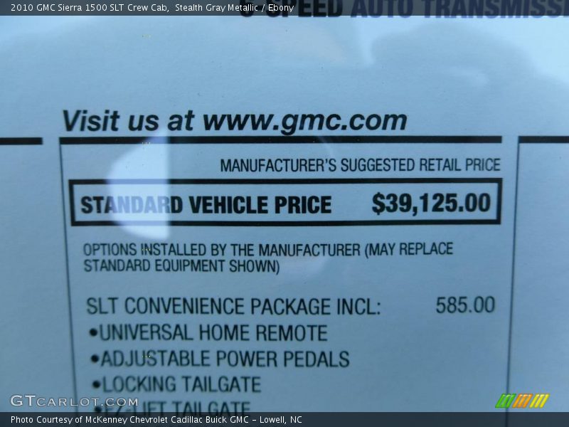 Stealth Gray Metallic / Ebony 2010 GMC Sierra 1500 SLT Crew Cab