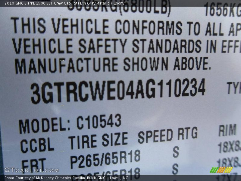 Stealth Gray Metallic / Ebony 2010 GMC Sierra 1500 SLT Crew Cab