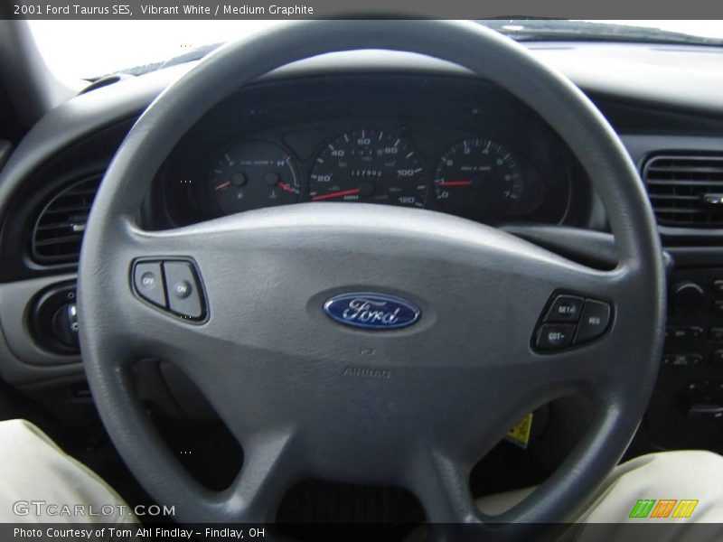 Vibrant White / Medium Graphite 2001 Ford Taurus SES