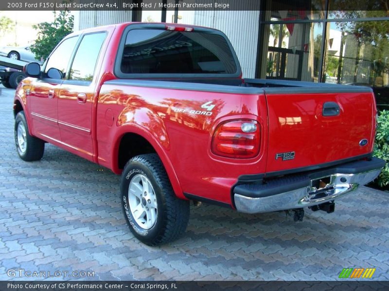 Bright Red / Medium Parchment Beige 2003 Ford F150 Lariat SuperCrew 4x4