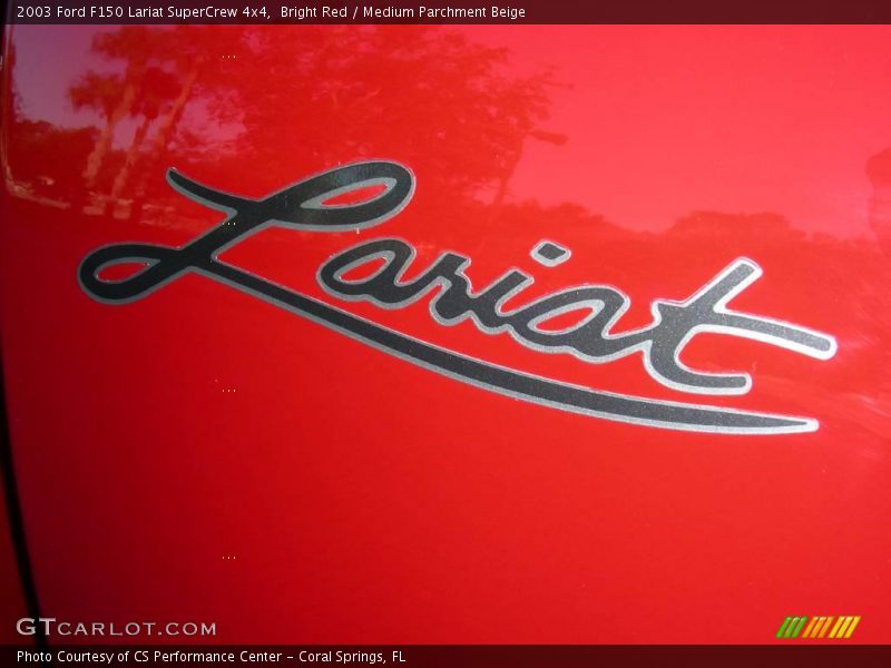 Bright Red / Medium Parchment Beige 2003 Ford F150 Lariat SuperCrew 4x4